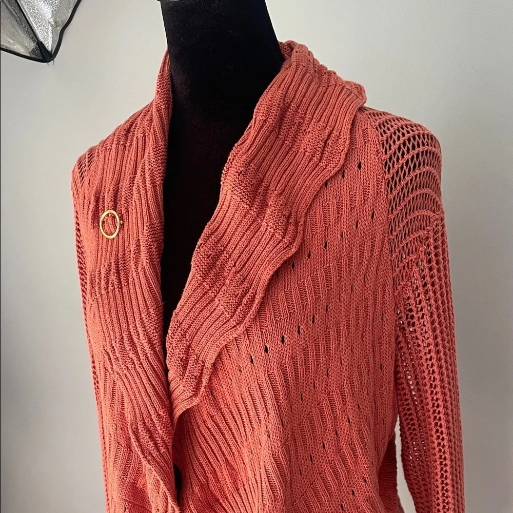 Women's Coral open cardigan Sweater small